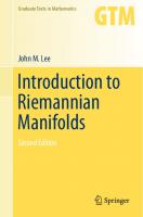 Introduction to Riemannian Manifolds [2 ed.]
 3319917544, 9783319917542