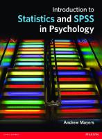 Introduction to statistics and SPSS in psychology
 9780273731016, 9780273731023, 9780273786894, 0273731017