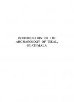 Introduction to the Archaeology of Tikal, Guatemala: Tikal Report 12
 9781934536346