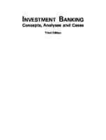 Investment Banking : Concepts Analysis And Cases 3Rd Edition [3 ed.]
 9789352607006