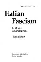 Italian Fascism: Its Origins and Development [Third Edition]
 0803266227, 9780803266223