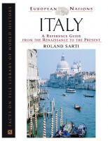 Italy: A Reference Guide From The Renaissance To The Present 
 0816045224, 9780816045228, 9780816074747
