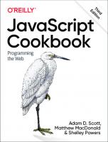JavaScript Cookbook: Programming the Web [3 ed.]
 1492055751, 9781492055754
