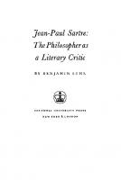 Jean-Paul Sartre: the Philosopher as a Literary Critic
 9780231884860