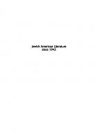 Jewish-American Writing since 1945
 9781474473385