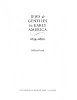 Jews & gentiles in early America, 1654-1800
 9780472114542