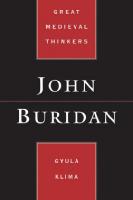 John Buridan (Great Medieval Thinkers) [1 ed.]
 9780195176223, 9780195176230, 0195176227
