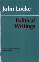 John Locke: Political Writings
 0872206777, 0872206769, 2002191253