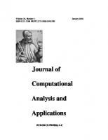 JOURNAL OF COMPUTATIONAL ANALYSIS AND APPLICATIONS VOLUME 24, 2018
