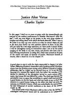 Justice after Virtue