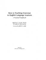 Keys to Teaching Grammar to English Language Learners: A Practical Handbook [1 ed.]
 0472032208, 9780472032204