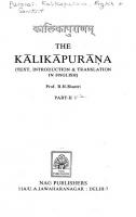 Kālikāpuraṇam = The Kālikāpurāṇa : text, introduction & translation in English (PART 2) [1. ed.]
 9788170812302, 8170812305