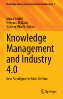 Knowledge Management and Industry 4.0: New Paradigms for Value Creation [1st ed.]
 9783030435882, 9783030435899