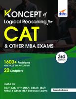 Koncepts of LR - Logical Reasoning for CAT, XAT, IIFT, MAT, CMAT, NMAT & other MBA Exams
 9386146134, 9789386146137