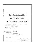 La contribuciÃ³n de J. Maritain a la teologÃ­a natural