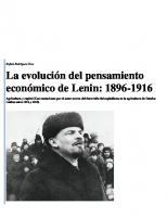La Evolucion Del Pensamiento Economico De Lenin (1896