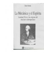 La Mecánica y el Espíritu. Leonhard Euler y los orígenes del dualismo contemporáneo
 8474915171
