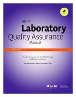 Laboratory Quality Assurance Manual [Fifth ed.]
 9781935082484, 1935082485