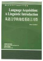 Language Acquisition: A Linguistic Introduction (Blackwell Textbooks in Linguistics)
 9780631173861