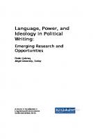 Language, Power, and Ideology in Political Writing: Emerging Research and Opportunities
 9781522594444, 9781522594468, 9781522594451