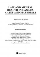 Law and Mental Health in Canada: Cases and Materials
 9780433525165