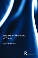 Law and the philosophy of privacy
 9780415572439, 9780203516133, 0415572436