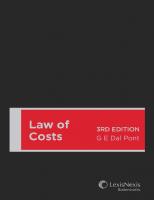 Law of costs [3rd edition.]
 9780409334791, 0409334790