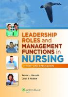 Leadership roles and management functions in nursing : theory and application [8th edition.]
 9781451192810, 1451192819