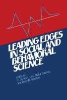 Leading Edges in Social and Behavioral Science
 0871545608, 9780871545602
