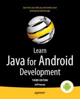 Learn Java for Android Development: Java 8 and Android [3rd New edition]
 9781430264545, 1430264543
