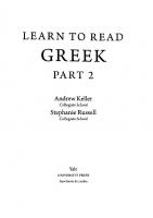 Learn to Read Greek: Textbook, Part 2
 978-0300115901