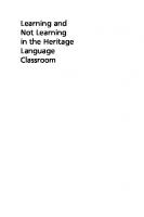 Learning and Not Learning in the Heritage Language Classroom: Engaging Mexican-Origin Students
 9781788927642