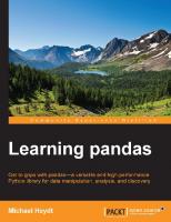 Learning pandas
 1783985127, 9781783985128