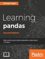 Learning pandas [2nd edition]
 9781787120310, 1787120317