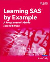 Learning SAS by example : a programmer's guide [2 ed.]
 9781635266566, 1635266564, 9781635266580, 1635266580