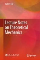 Lecture Notes on Theoretical Mechanics [1st ed.]
 978-981-13-8034-1;978-981-13-8035-8
