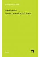 Lectures on Ancient Philosophy
 9783787340439, 9783787340422
