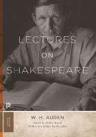 Lectures on Shakespeare
 9780691197951