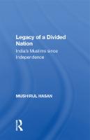 Legacy of a Divided Nation (India's Muslims Since Independence)
 9780367009830