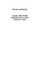 Legal Method Essentials for Scots Law
 9780748698295