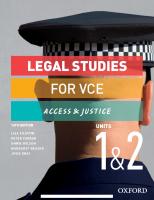 Legal Studies for VCE, Access & Justice: Units 1 & 2 [14 ed.]
 9780190326265, 0190326263