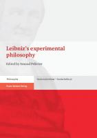 Leibniz's Experimental Philosophy
 351511307X, 9783515113076