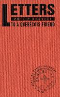 Letters to a Québécois Friend
 9780773562578
