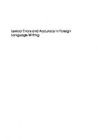 Lexical Errors and Accuracy in Foreign Language Writing
 9781847694188