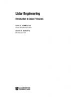 Lidar Engineering: Introduction to Basic Principles
 0521198518, 9780521198516