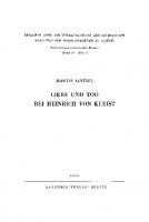 Liebe und Tod bei Heinrich von Kleist [Reprint 2021 ed.]
 9783112482384, 9783112482377