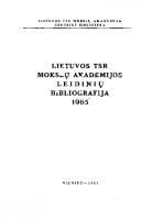Lietuvos TSR mokslų akademijos leidinių bibliografija. 1965