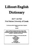 Lillooet-English Dictionary