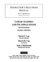 Linear Algebra ant Its Applications. Instrucror's Solutions Manual [5, Global Edition]
 9781292092270, 1292092270