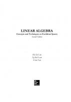 Linear Algebra: Concepts and Techniques on Euclidean Spaces
 9789814923088
